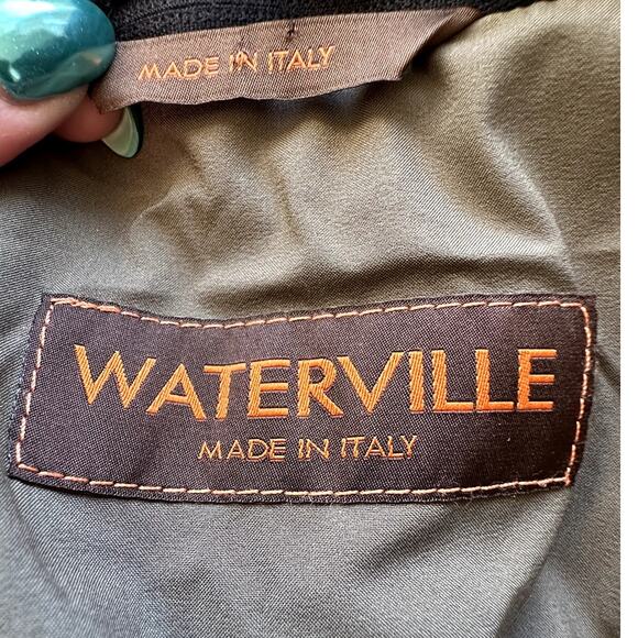 Waterville Navy Puffer Wool Trim Men Luxury Jacket Size 54 (US XL) Quilted Italy - Picture 9 of 15